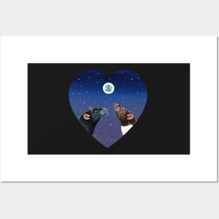 Heart Rats Moonlight Scene Posters and Art